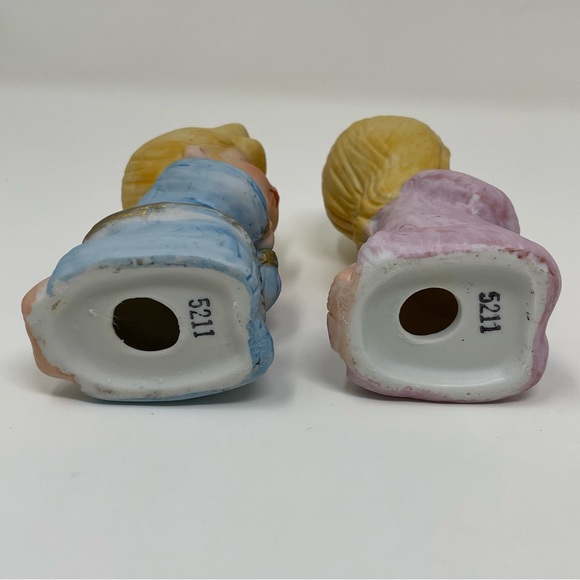 Vintage Praying Children Set of 2 Blonde Boy and Girl Ceramic Hand Painted - Picture 8 of 12